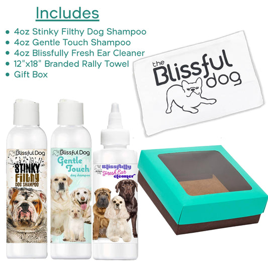 The Blissful Dog Shampoo Combo Kit, Set of 3 with Towel