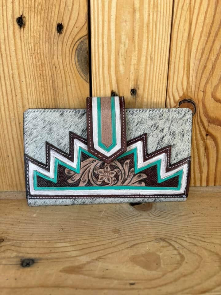 Hair On Hide Wallet - Grey