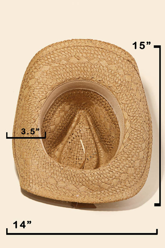 Straw Braided Western Cowboy Hat
