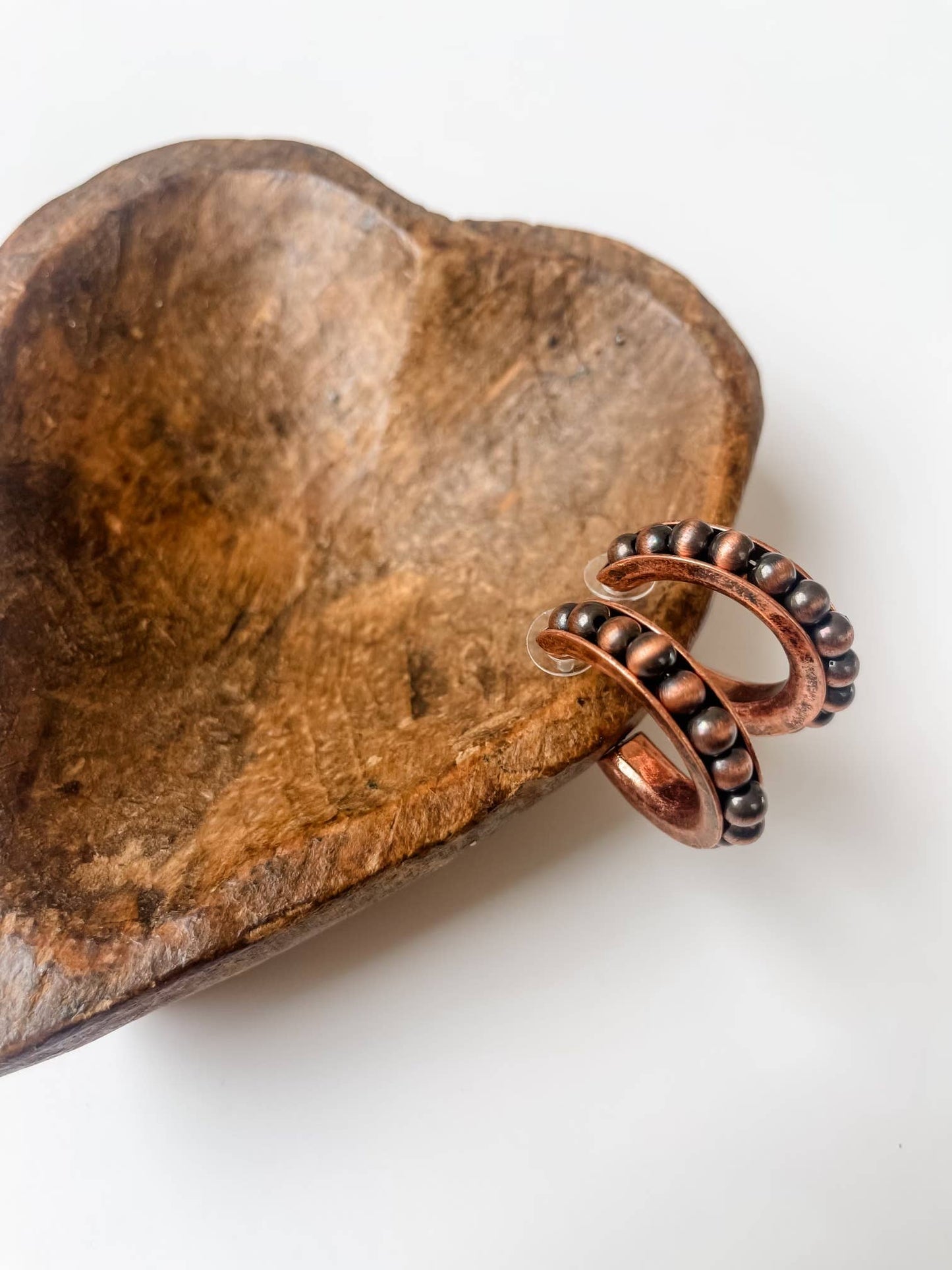 Copper Western Pearl Hoops