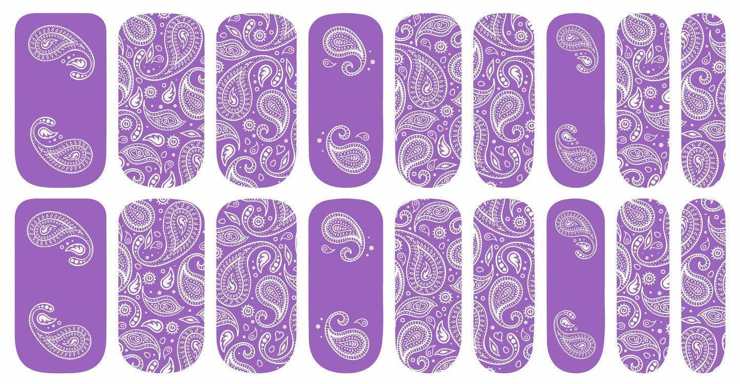 Plum Paisley Nail Polish Strips
