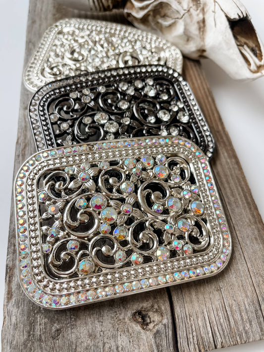 Rhinestone Belt Buckle Bling