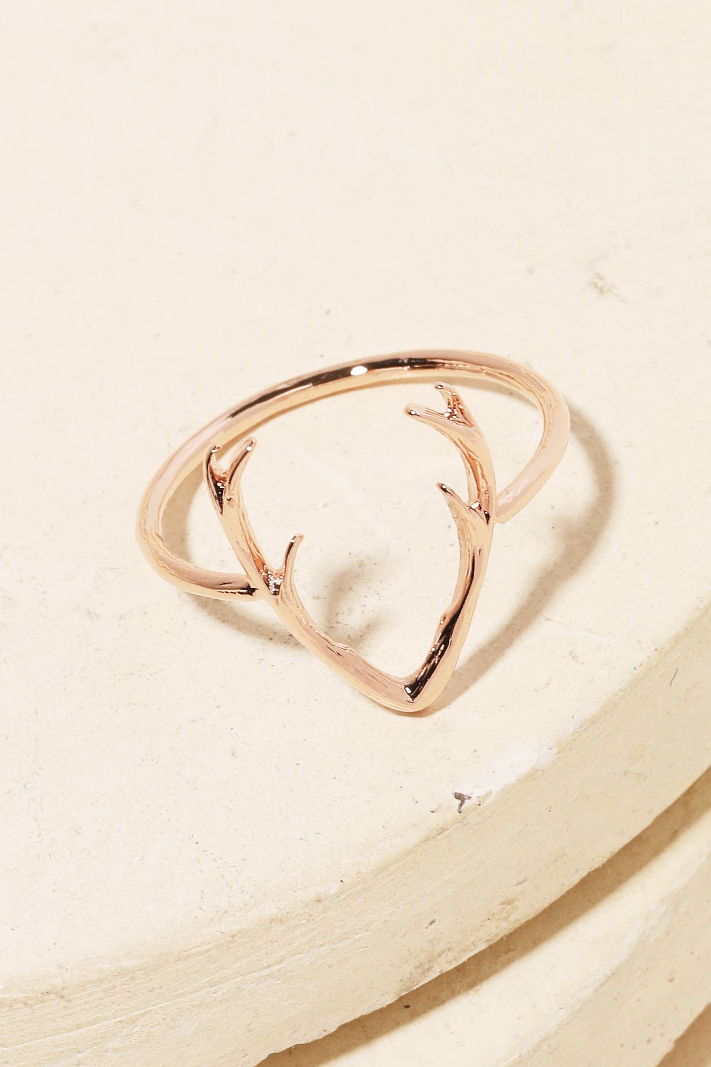 Gold Dipped Dainty Antler Ring