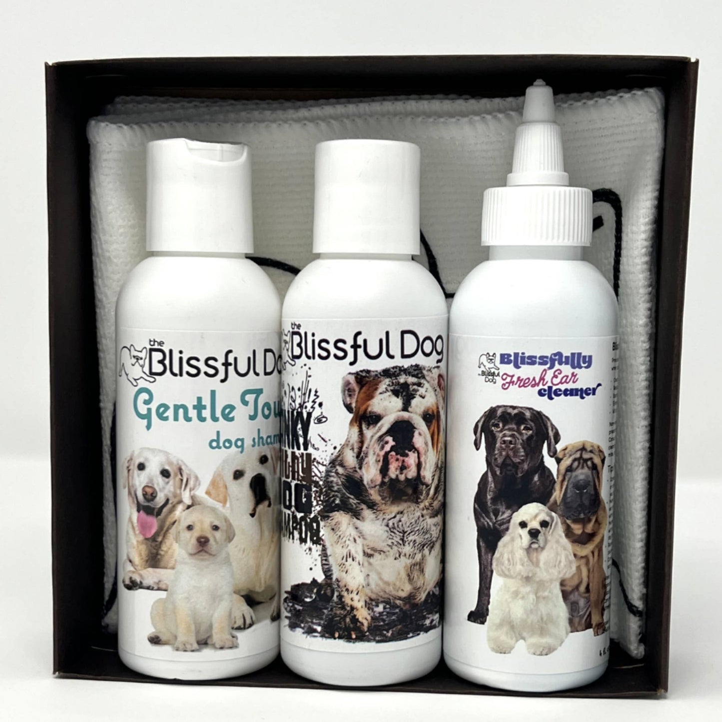 The Blissful Dog Shampoo Combo Kit, Set of 3 with Towel