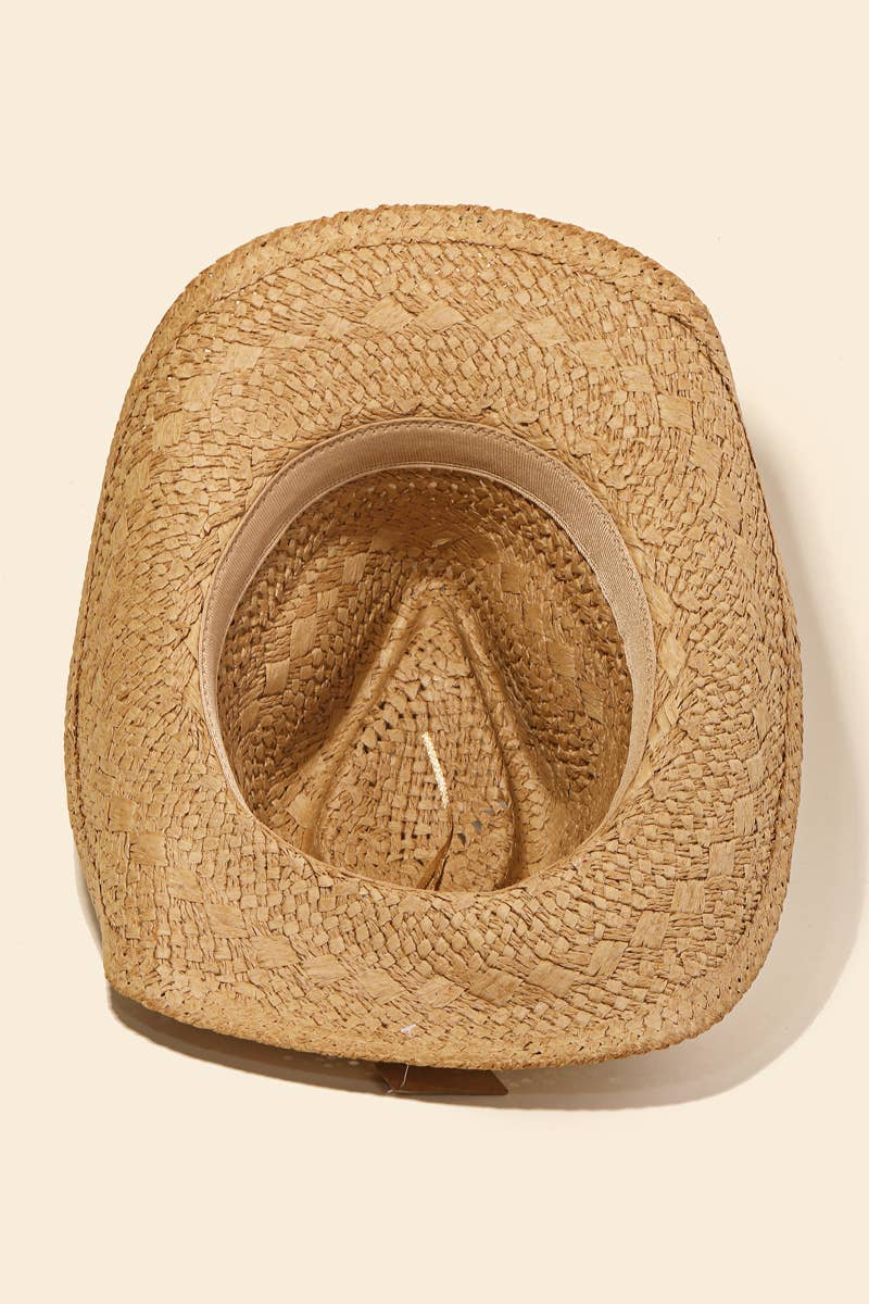 Straw Braided Western Cowboy Hat
