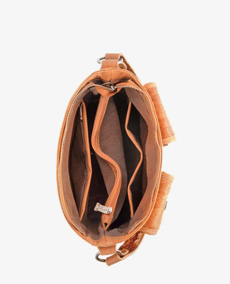 Trinity Ranch Hair-on Cowhide Tooled Shoulder Bag