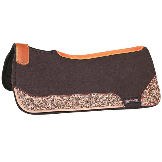 Brown Saddle PAD Western Contoured Wool Felt Moisture Wicking