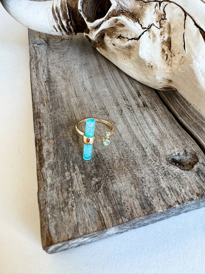 Western Ring Turquoise Stone - Size 8