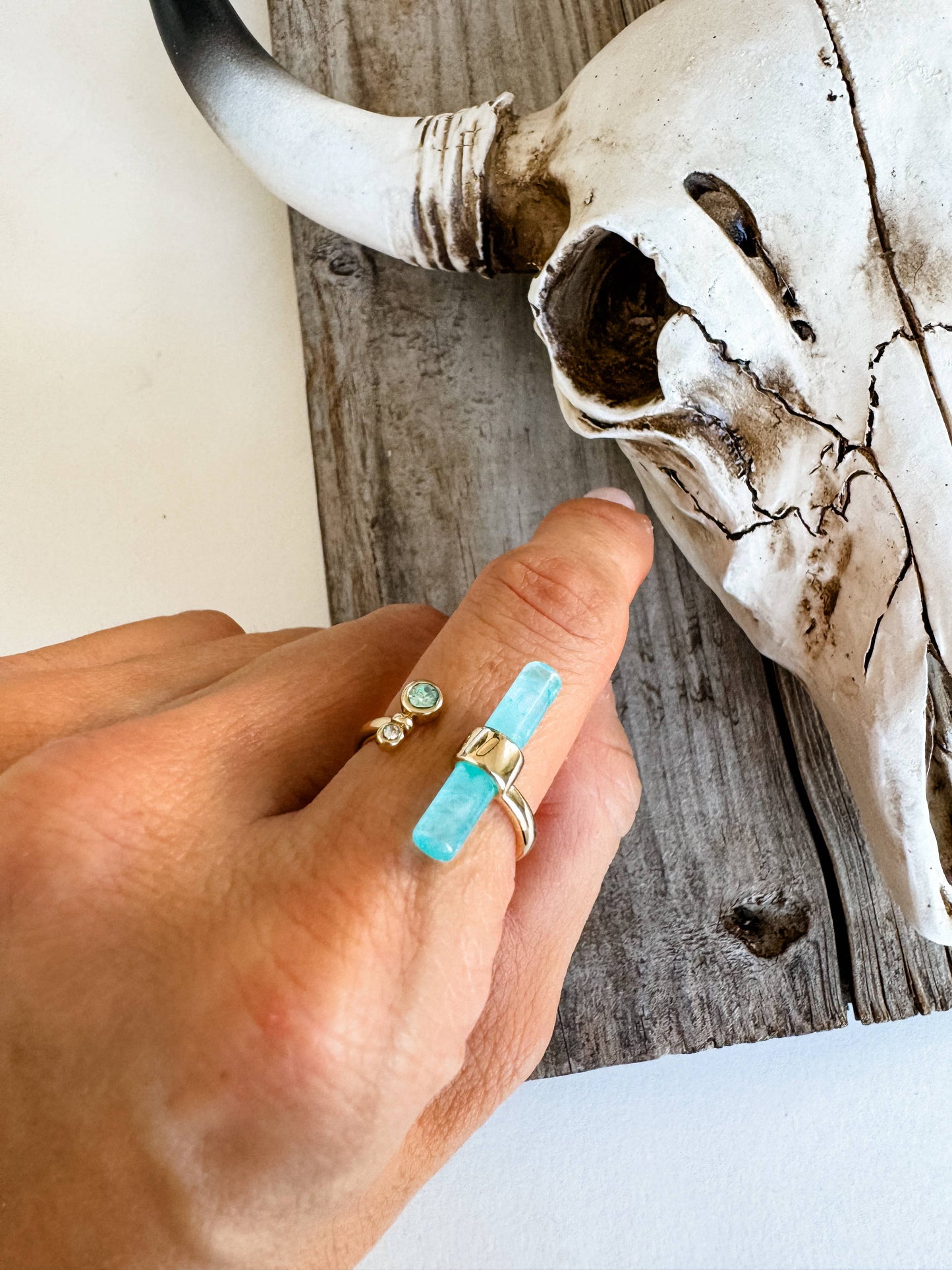 Western Ring Turquoise Stone - Size 8