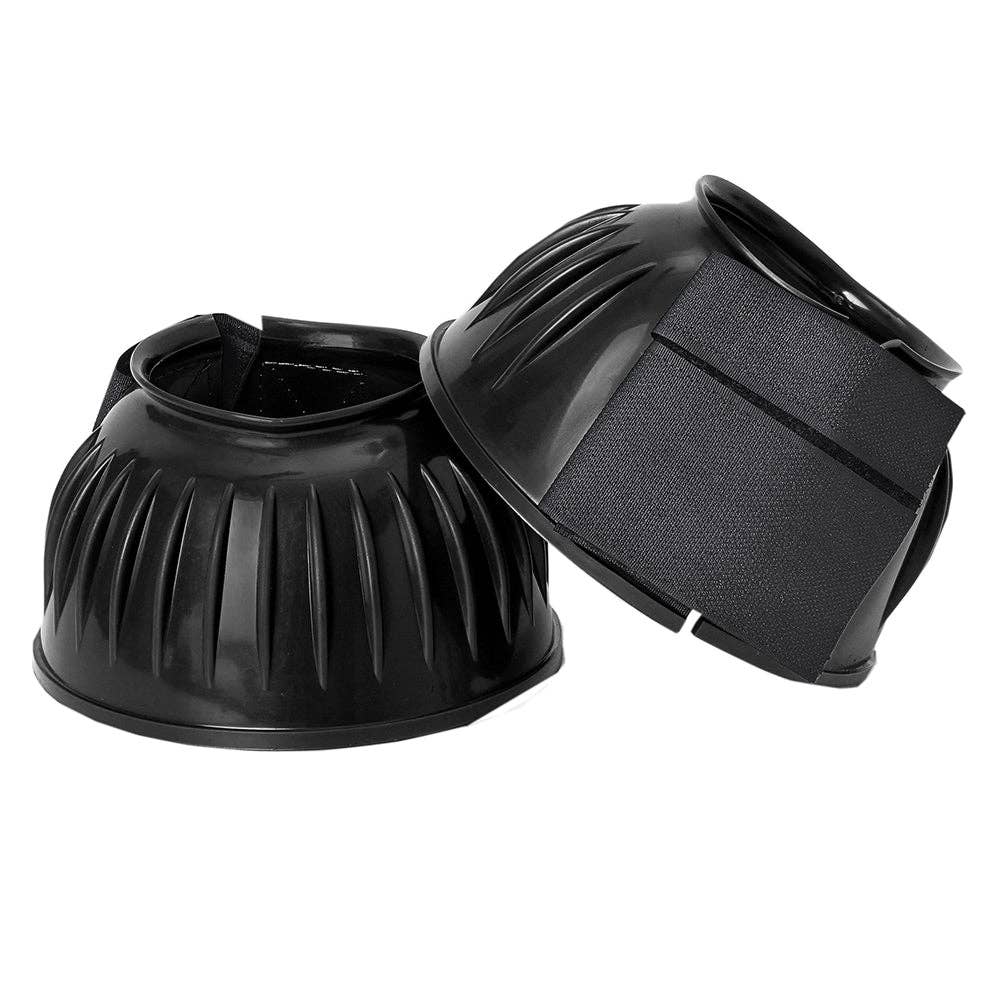 Horse PVC Ribbed Double Hook & Loop Bell Boots