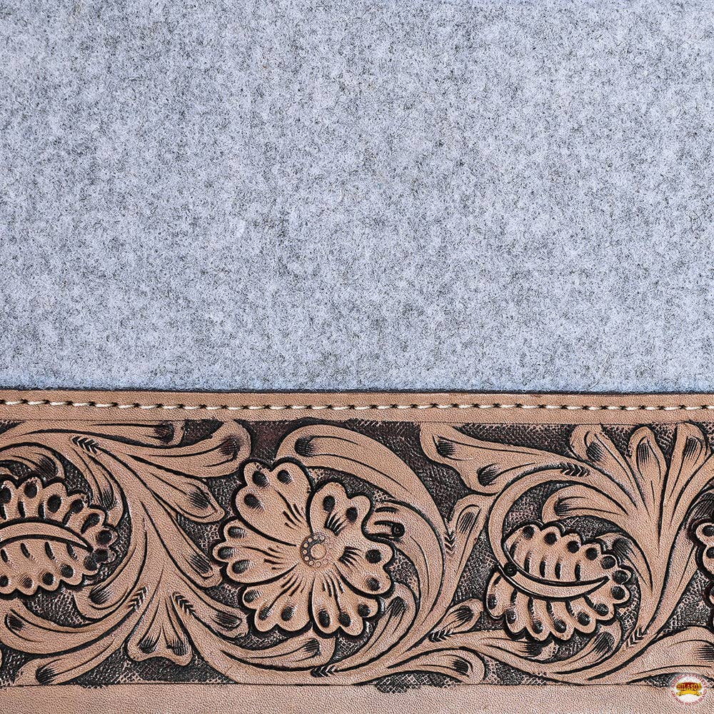 Grey Western Contoured Wool Felt Therapeutic Saddle Pad