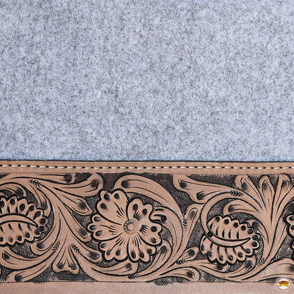 Grey Western Contoured Wool Felt Therapeutic Saddle Pad