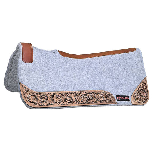 Grey Western Contoured Wool Felt Therapeutic Saddle Pad