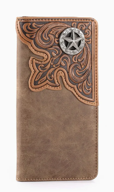 Montana West Embossed Star Mens Wallet