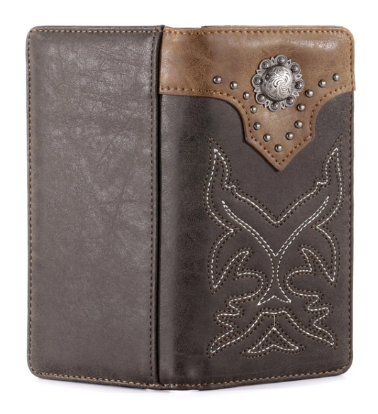 Montana West Embroidered Boot Scroll Mens Wallet